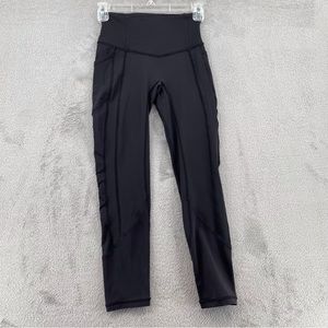 Lululemon Athletica Size 2 Leggings Black Pockets 23 inch Inseam Cropped